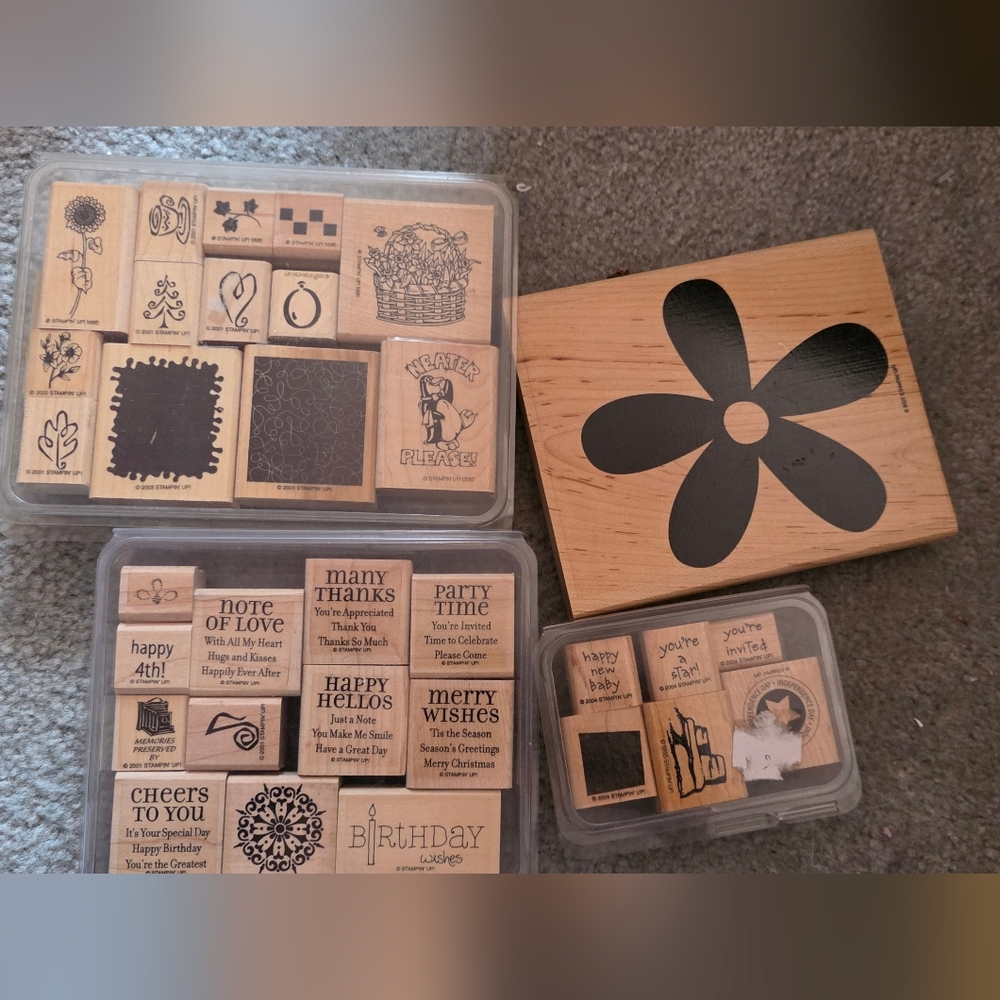Lot Of 32 Stampin' Up Rubber Stamp Set